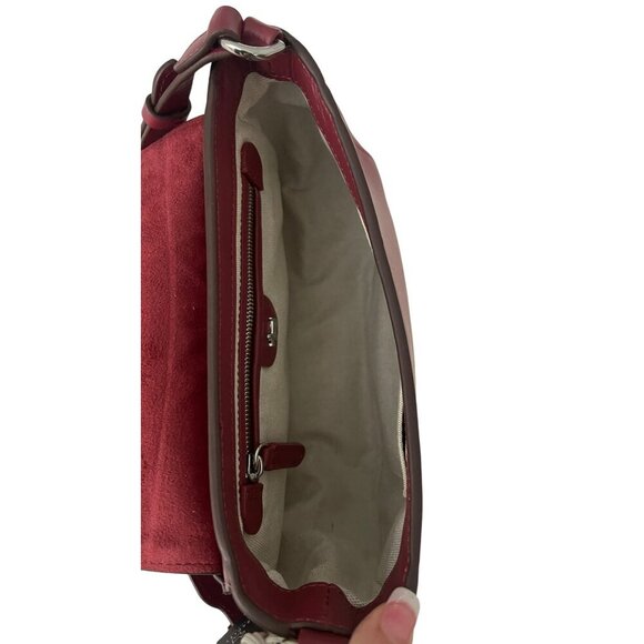 Radley $238 Newton Medium Flap Leather Burgundy Shoulder Bag NWT - Picture 7 of 8